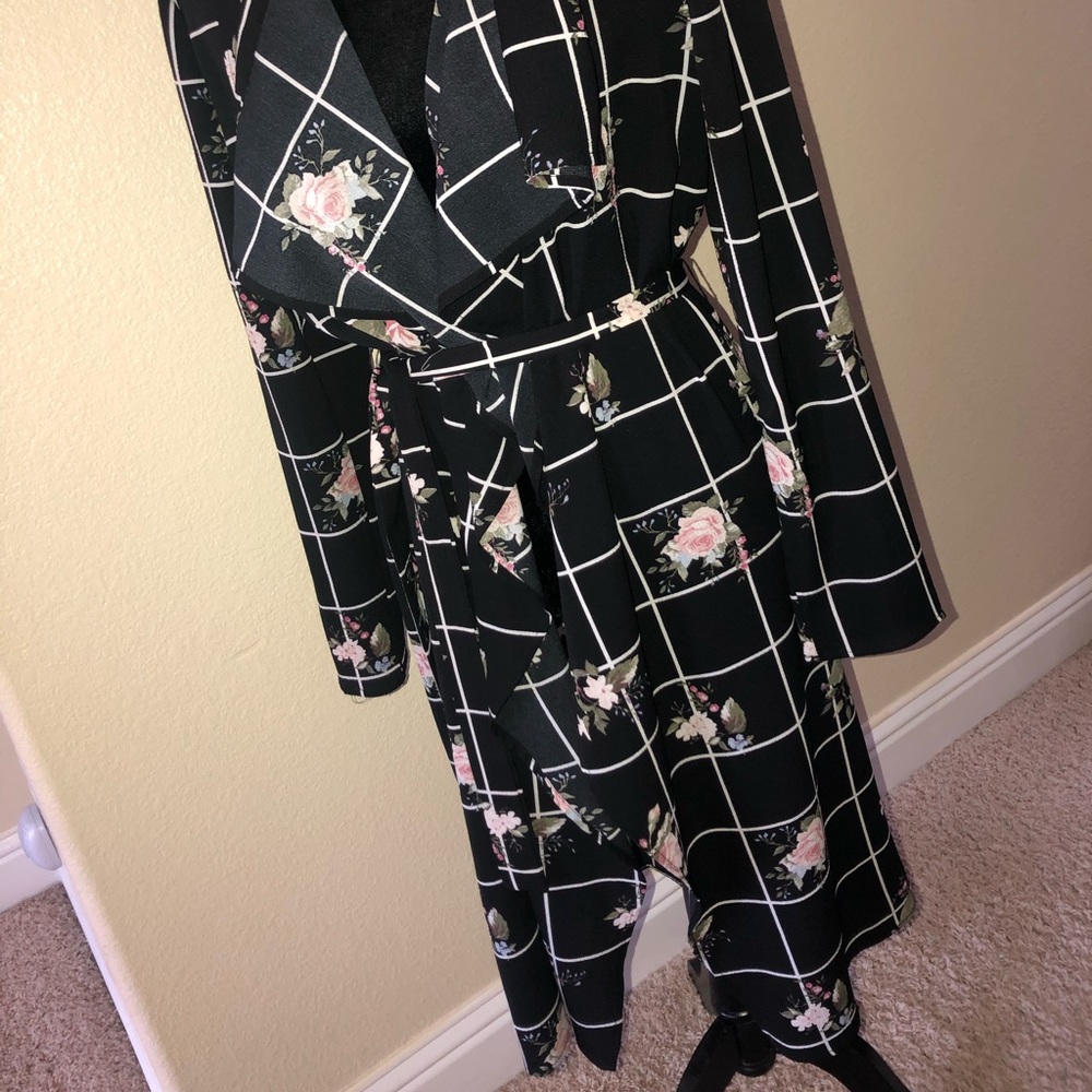 Black Floral Cardigan